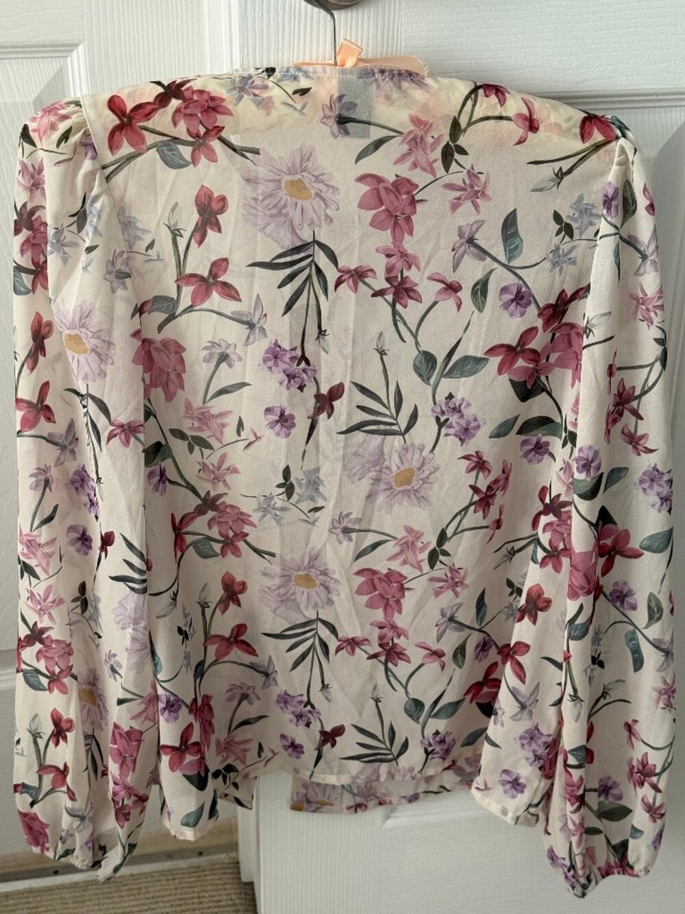 DAZY Floral Print Lantern Sleeve Blouse - Picture 5 of 5